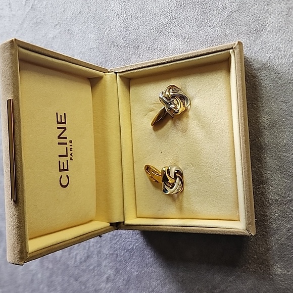 Celine Other - NIB Celine Gold Silver Square Cufflink Button